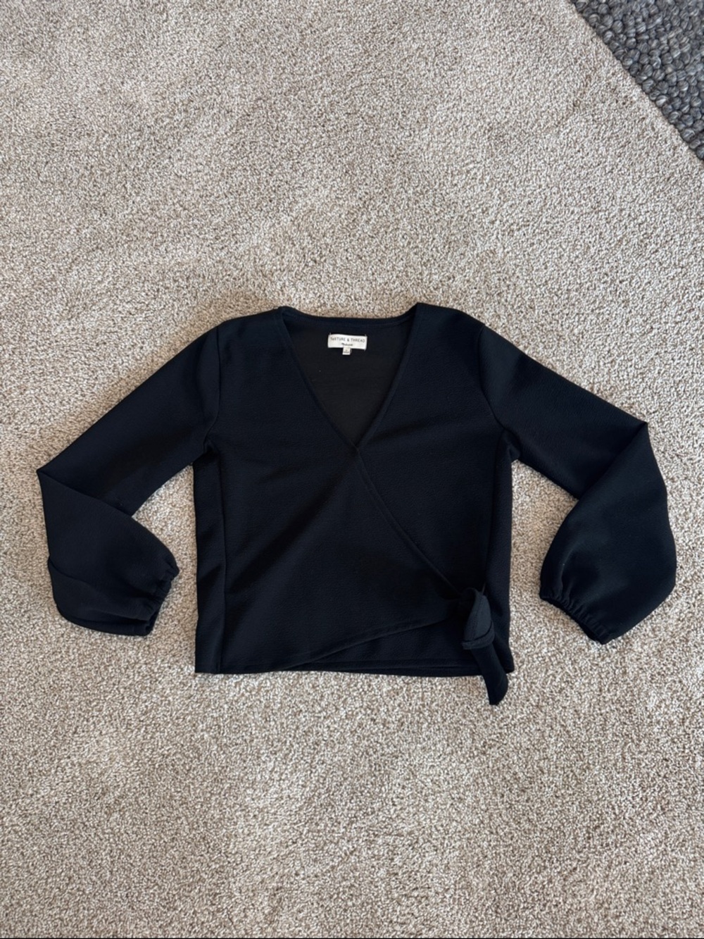 Madewell Black Texture & Thread Knit Top